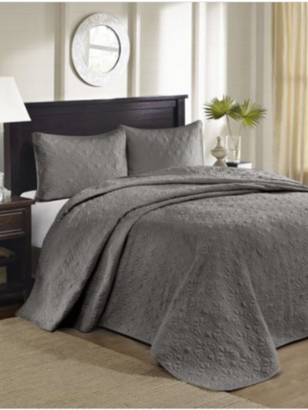 Madison Park Quebec 3 Pc Corner Pleated Quilted Bedspread